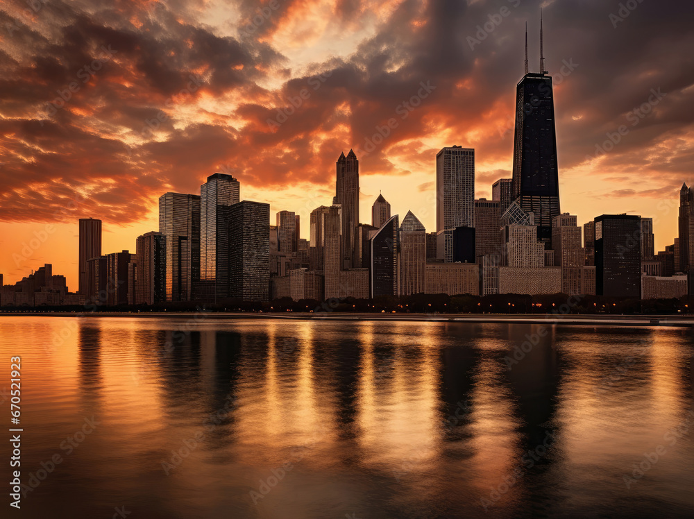 Chicago Skyline Pictures - Photo of Chicago Skyline Generative AI