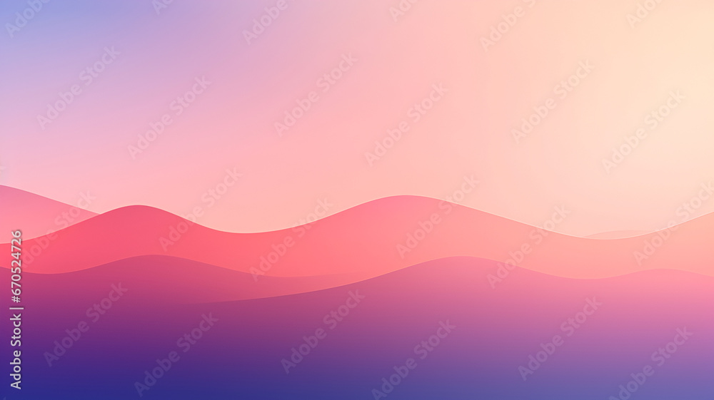 Abstract background with smooth lines and waves. Abstract landscape in pink and purple colors.