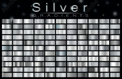 Wallpaper Mural Silver gradient background vector icon texture metallic illustration. Realistic abstract design seamless pattern for frame, ribbon, banner, coin and label. Elegant light and shine template Torontodigital.ca