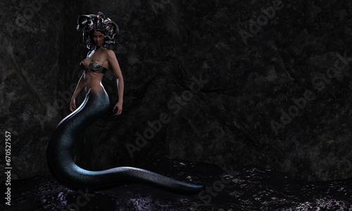 3D Render : Medusa, Gorgon character from Greek Mythology