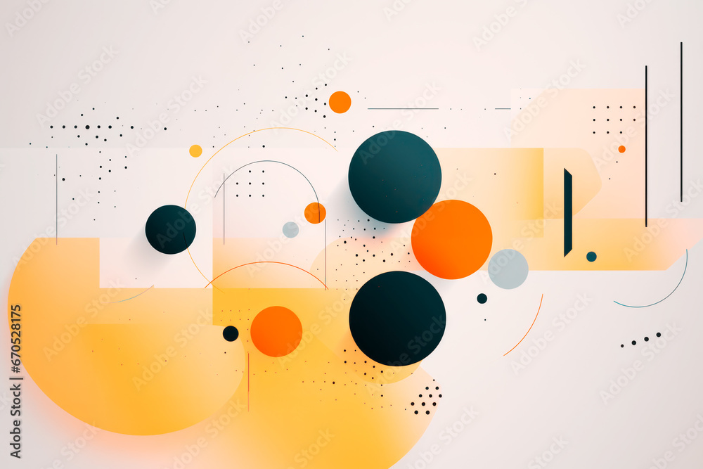 Fototapeta premium Minimalistic and abstract designs blue orange background