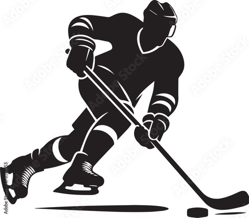 Hockey Player Silhouette, Ice Hockey Player Silhouette