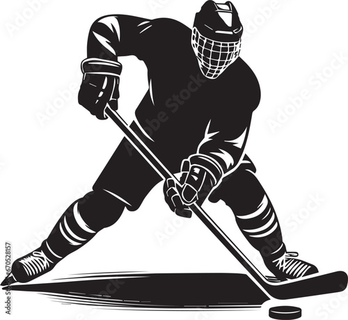 Hockey Player Silhouette, Ice Hockey Player Silhouette