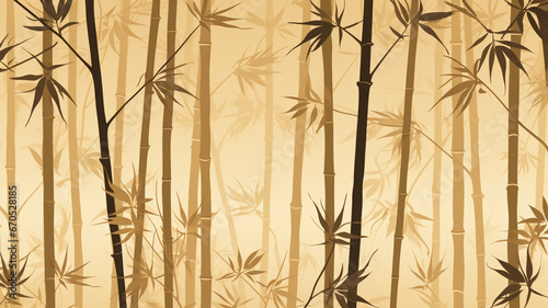 Bamboo Seamless Pattern Background Generative AI