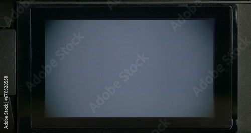 Foto empty and retro looking digicam backside monitor screen with damaged and disturbing video signal, cool photo overlay