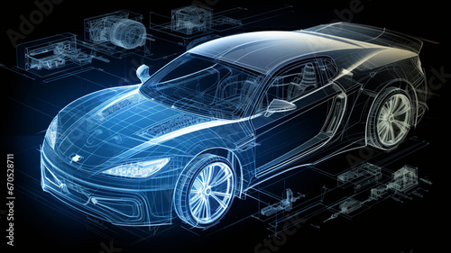 Blueprint of a Car Design Generative AI