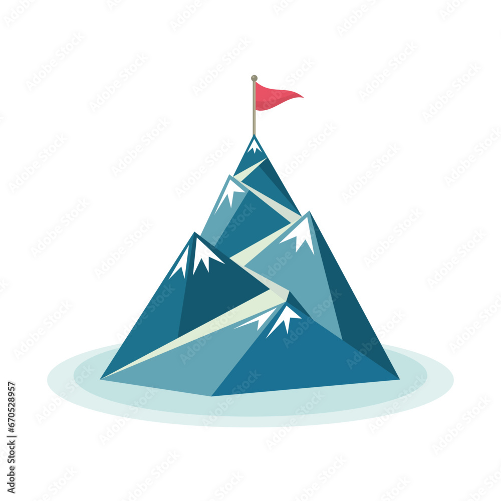 Fototapeta premium Climb the top of the mountain. Symbol of success and improvement.