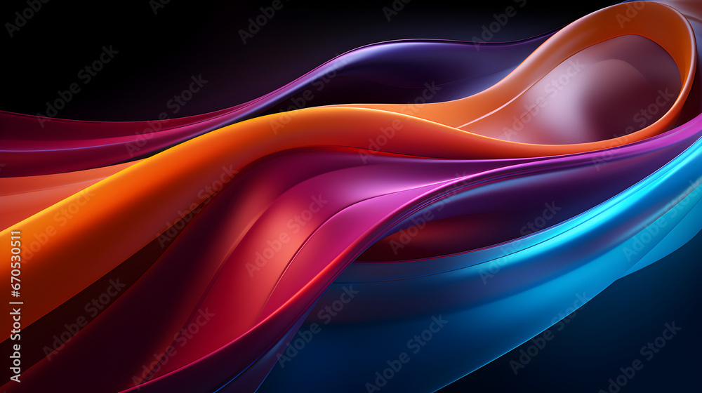 HQ Abstract Energy Flow Colorful Lines Background - obrazy, fototapety, plakaty 