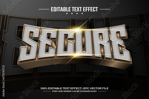 Secure 3D editable text effect template