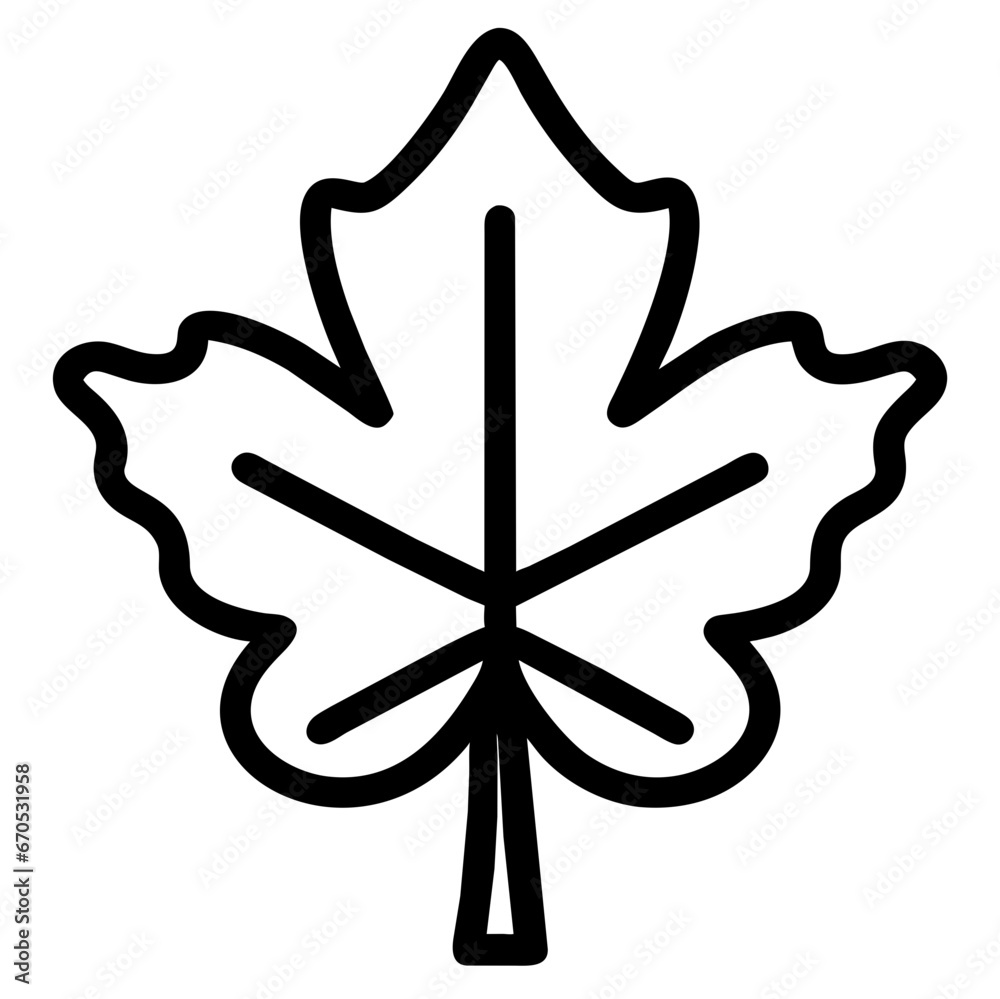 maple line icon minimal