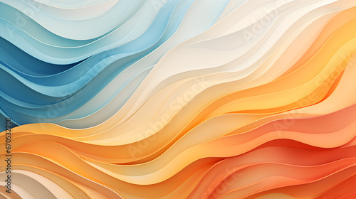 HQ Abstract Pastel Curve Illustration, Smooth Colored Waves Background 4K