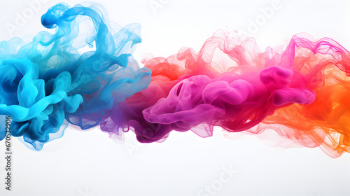 HQ Hyper Realistic Ink Drops or Smoke, Watercolor on White Background, Minimal, Elegant