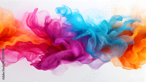 HQ Hyper Realistic Ink Drops or Smoke, Watercolor on White Background, Minimal, Elegant