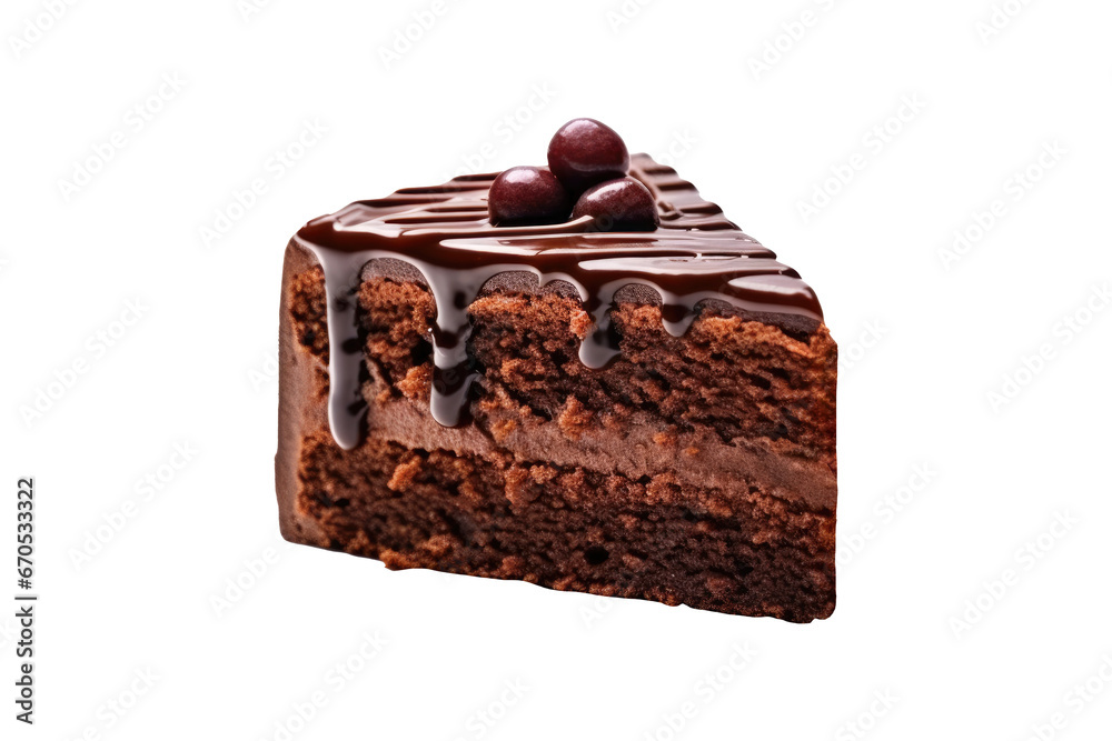 Chocolate cake isolated on transparent background. Chocolate cake isolated on transparent background.