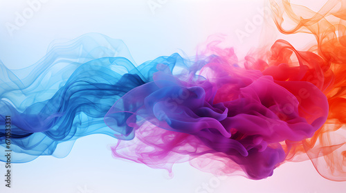 HQ Hyper Realistic Ink Drops or Smoke, Watercolor on White Background, Minimal, Elegant photo