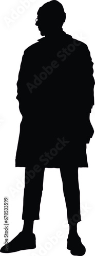 Casual man silhouette or vector 