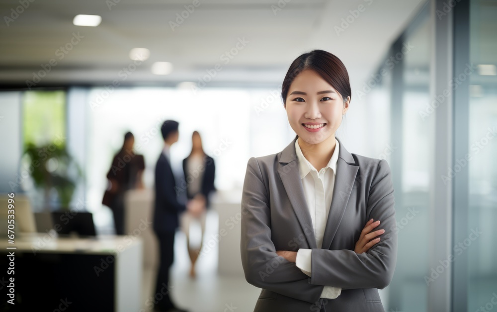 Portrait of young adult business woman feeling proud and confidence. Portrait of young adult business woman feeling proud and confidence.