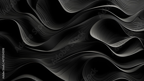 HQ Abstract Black and White Wavy Sculpted Background, 3D Wave Liquid Flow Texture. Fluid art Abtract-themed, Illustrations