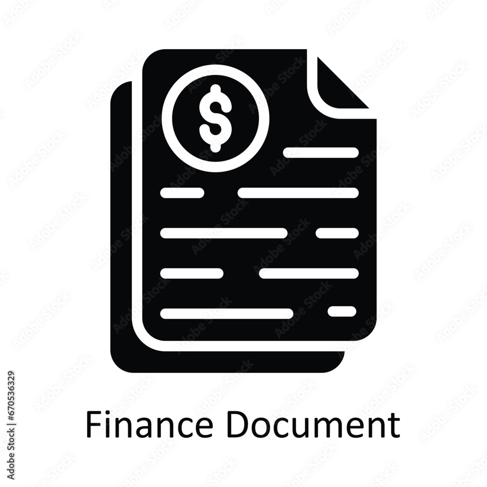 Finance Document vector Solid Design illustration. Symbol on White background EPS 10 File Finance Document vector Solid Design illustration. Symbol on White background EPS 10 File