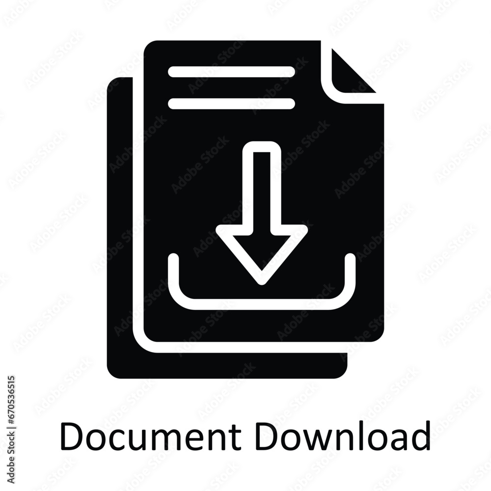 Document Download vector Solid Design illustration. Symbol on White background EPS 10 File Document Download vector Solid Design illustration. Symbol on White background EPS 10 File
