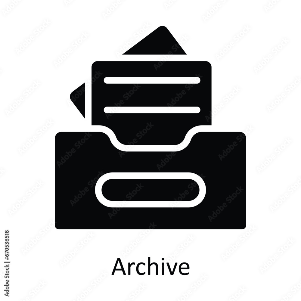 Archive vector Solid Design illustration. Symbol on White background EPS 10 File 