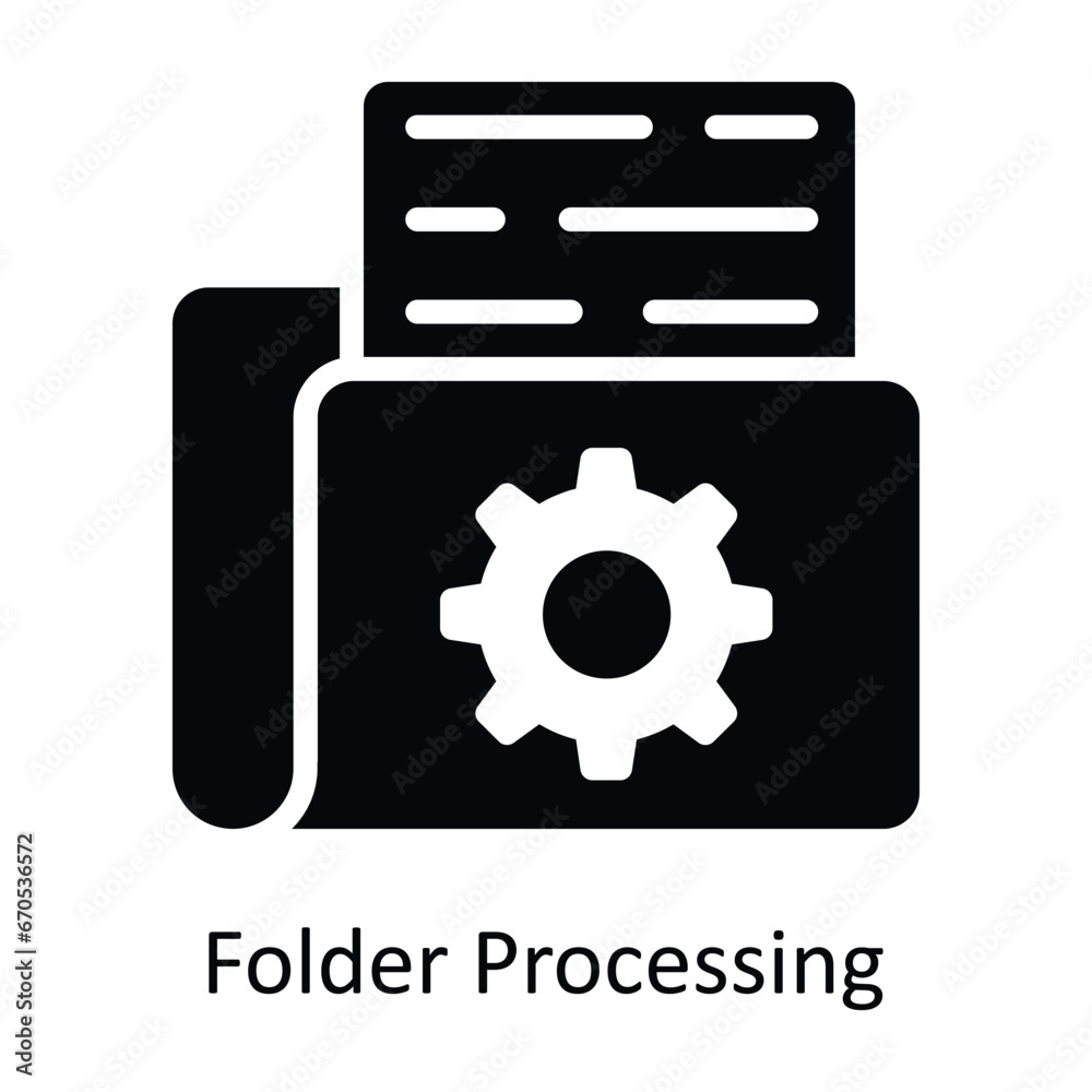 Folder Processing vector Solid Design illustration. Symbol on White background EPS 10 File Folder Processing vector Solid Design illustration. Symbol on White background EPS 10 File