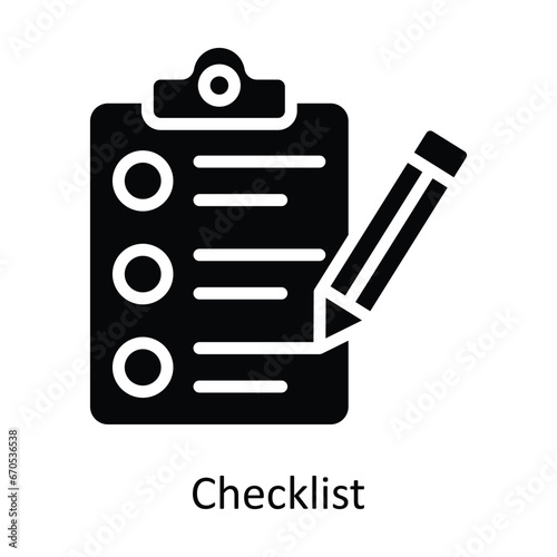 Checklist vector Solid Design illustration. Symbol on White background EPS 10 File 