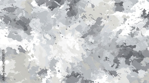 Seamless gray camouflage pattern with grunge paint brush strokes, blots, halftone. Dense random chaotic composition. Good for apparel, fabric, textile, sport goods. Grunge texture for surface design photo