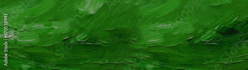 Closeup of abstract rough green art painting, with oil brushstroke, pallet knife, texture banner