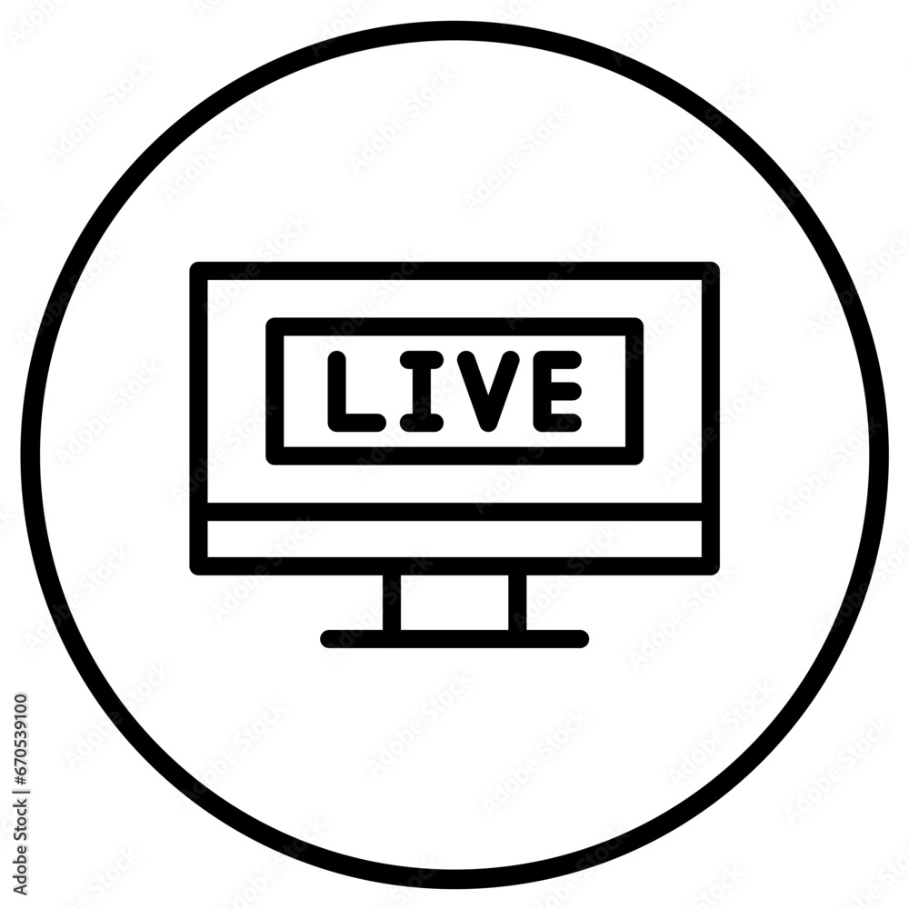 Live Stream Vector Icon Design Illustration Live Stream Vector Icon Design Illustration