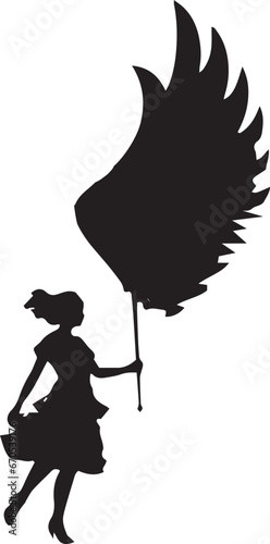 Silhouette Black Fairy vector illustration