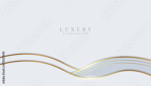 Golden wave on white background. luxury white background