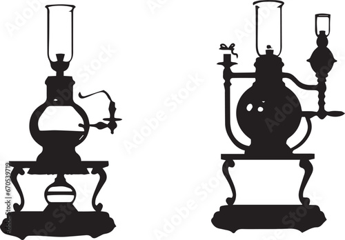 Set of silhouettes of Laboratory Element vector illustration 
