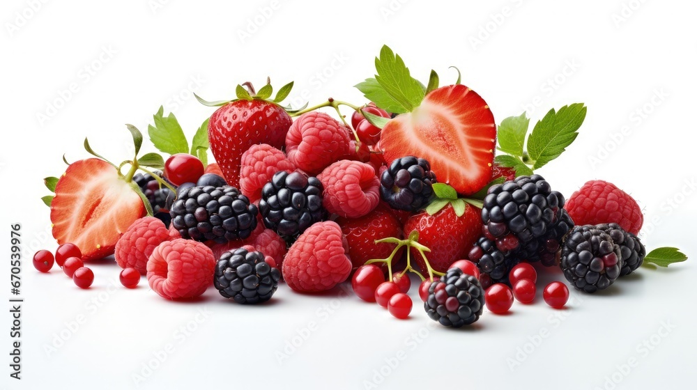 Fresh berries on white background Fresh berries on white background