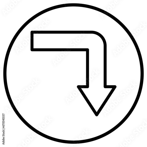 Turn Down Vector Icon Design Illustration