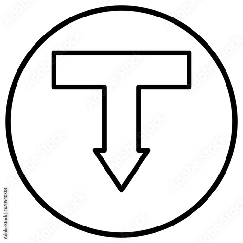T junction Vector Icon Design Illustration