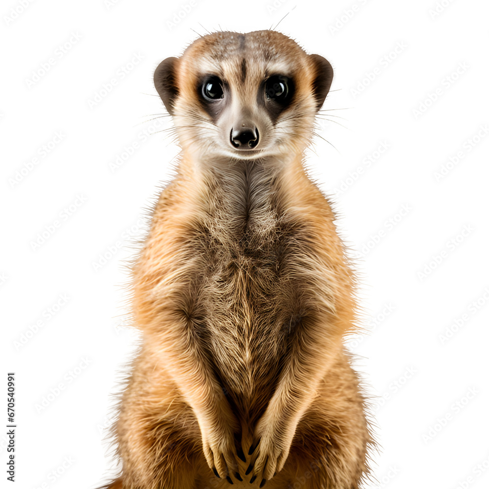 standing meerkat animal isolated on transparent background ,generative ai standing meerkat animal isolated on transparent background ,generative ai