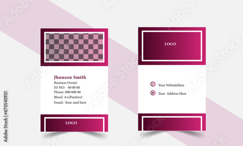 Vector office staff identity card template design.
