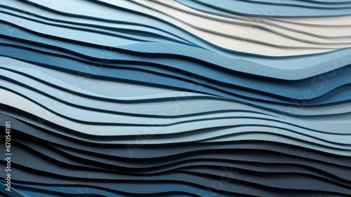 Horizontal shapes of reed stone in blue, light blue and white, surface with structure, in different layers, pattern as background, texture