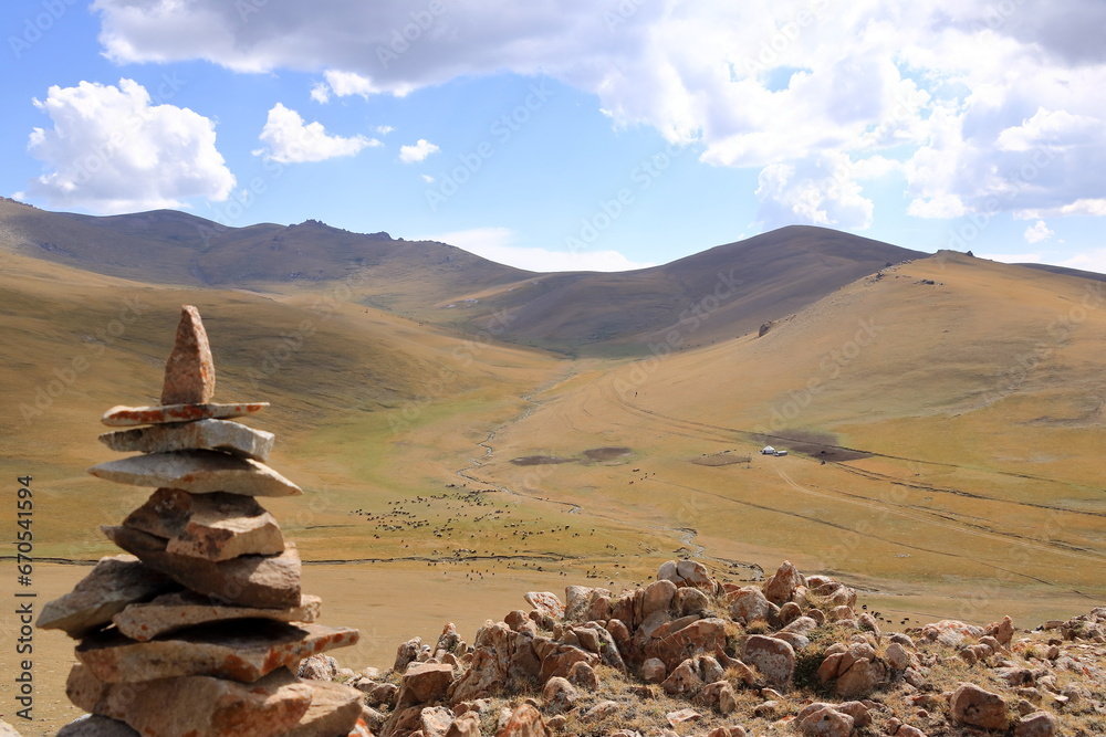Petroglyphs at the Song kol lake in Kyrgyzstan, Central Asia Petroglyphs at the Song kol lake in Kyrgyzstan, Central Asia