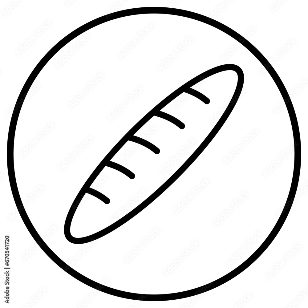 Baguette Vector Icon Design Illustration Baguette Vector Icon Design Illustration