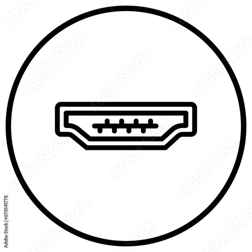 Hdmi Port Vector Icon Design Illustration