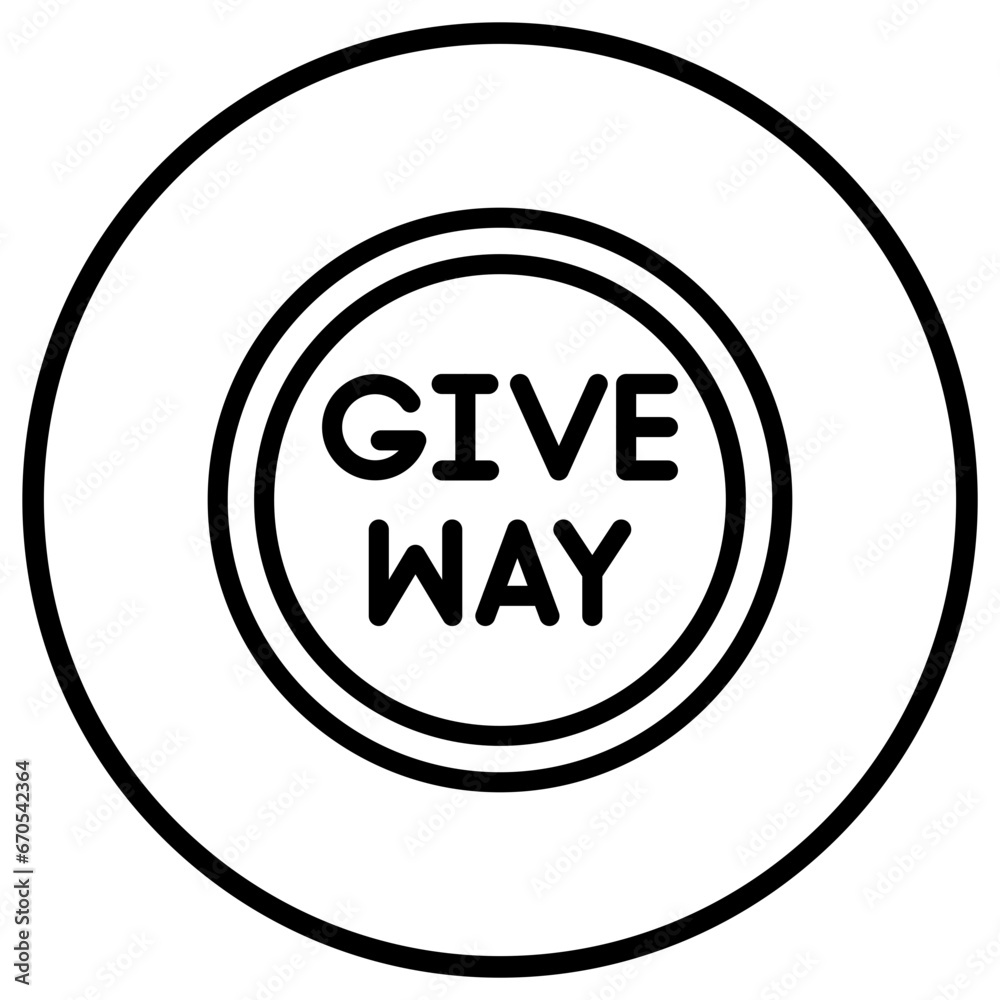 Give way Vector Icon Design Illustration