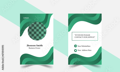 Vector office staff identity card template design.
