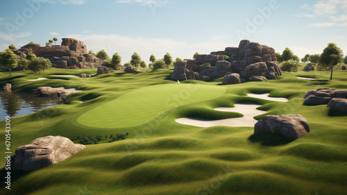 Ultra Realistic Golf Field Generative AI