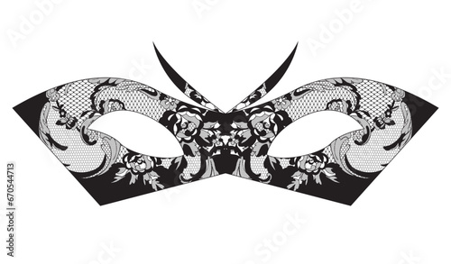lace masquerade mask, vector illustration
