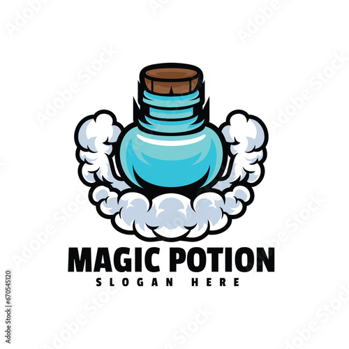 Magic potion illustration colorful logo 