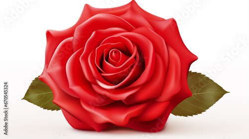 red rose  beautiful flower on an isolated white background. Beautiful gift birthday generative ai