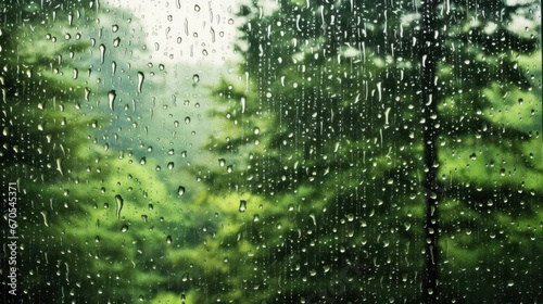 Rain on glass background high resolution , background forest