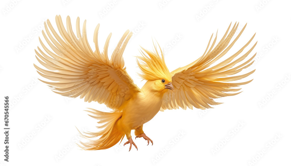 Obraz premium golden bird isolated on transparent background cutout